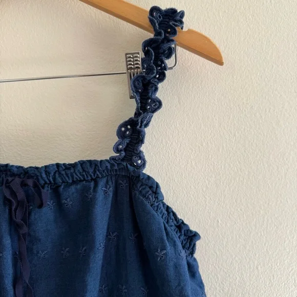 Gap x Doen Blue Eyelet Shift Mini Dress size Medium - Picture 6 of 9